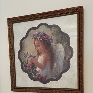 vintage Home Interiors framed print often called "A Treasure in the Garden".
